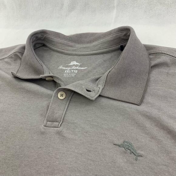 Tommy Bahama Grey Polo Shirt Size XXL - Picture 3 of 7